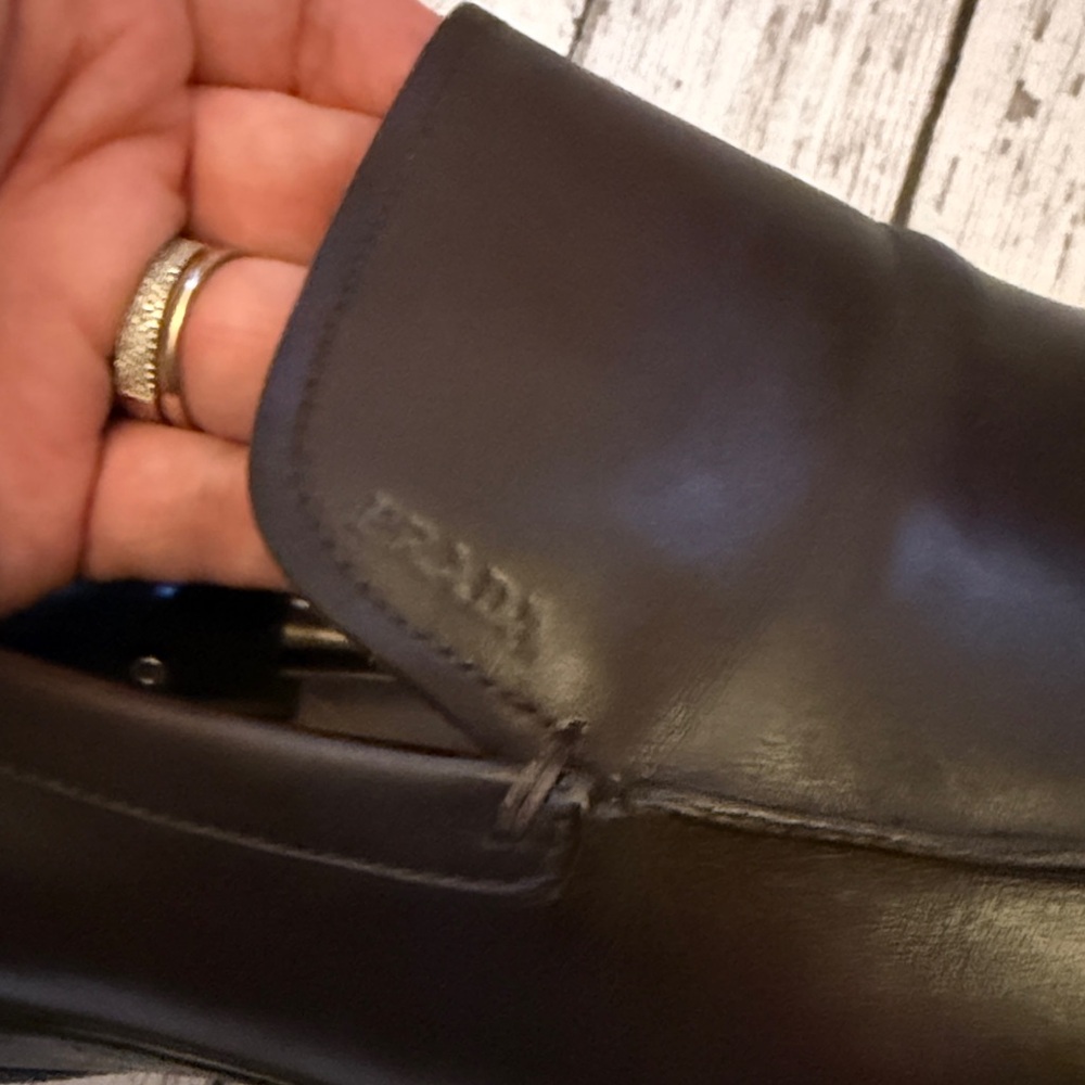 Prada dark brown classic slip on Leather Loafers size 11.5 - Picture 3 of 8